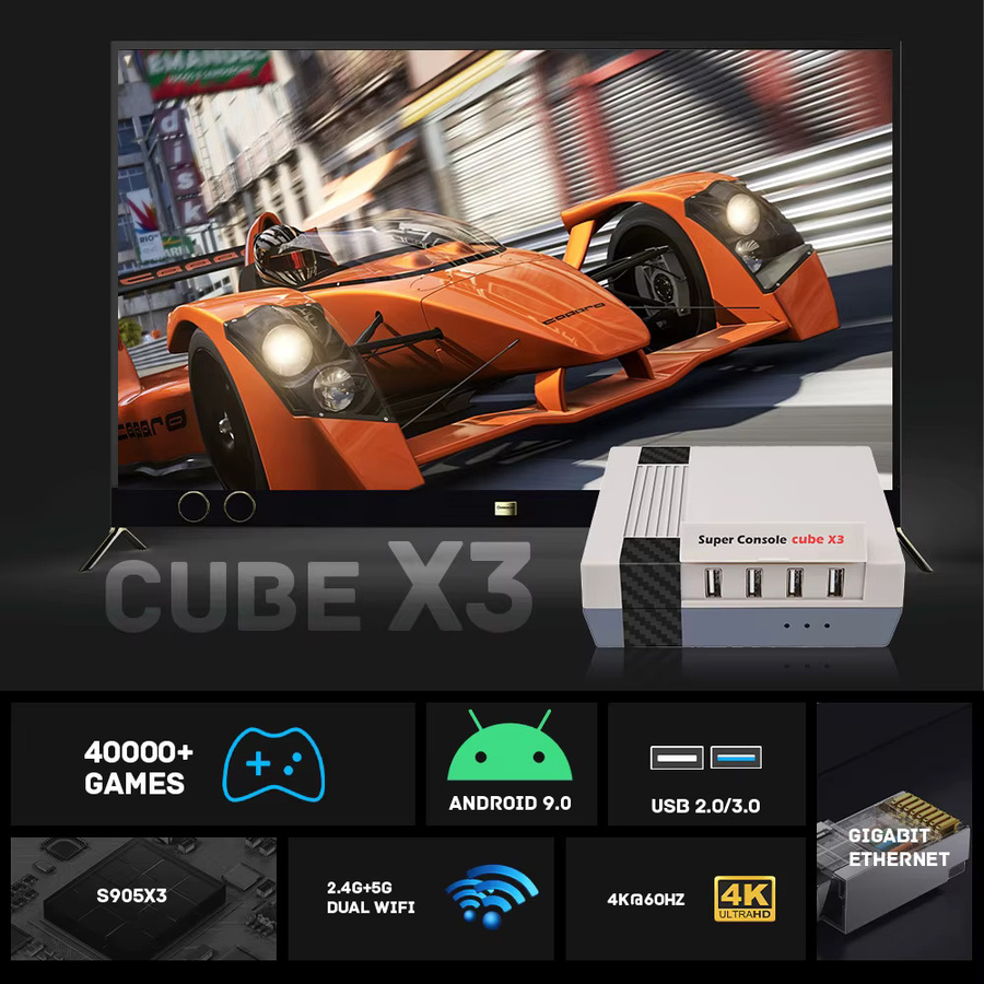 KINHANK Super Console Cube X3 Android TV Box Retro-Spielekonsole mit 4K UHD Ausgabe und Gamepads - Bild 2