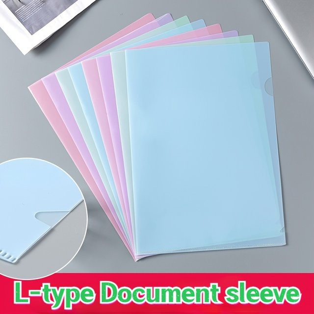 Transparente L-Typ Dokumentenhülle im A4-Format aus Kunststoff für Schule und Büro in Multicolor - Bild 1