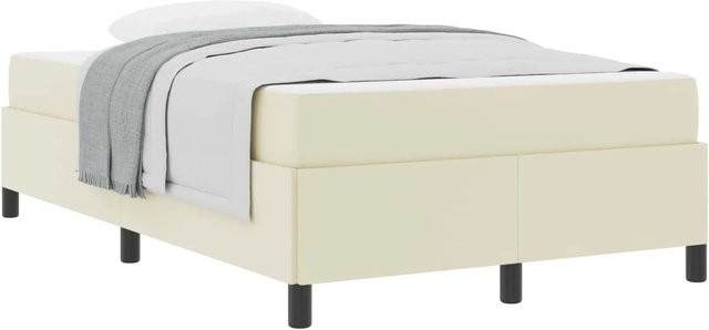 vidaXL Bettrahmen mit Matratze in Beige aus Stoff, B/T/H: 120 x 200 x 203 cm - Bild 1