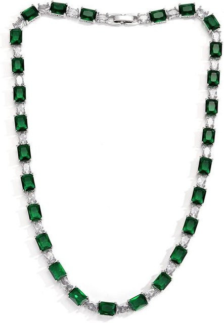 Lucky Star Jewelry Halskette, Kupfer, Silber, Diamant, Smaragd, Damen - Bild 1