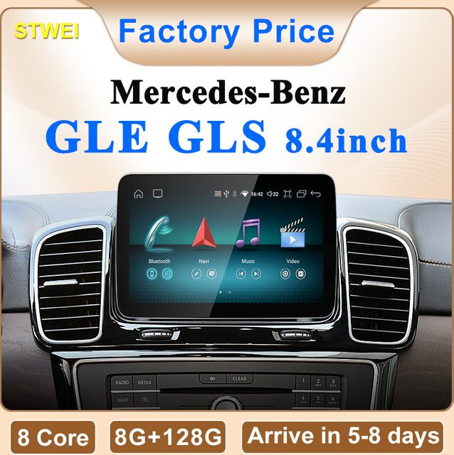 STWEI Auto Multimedia System mit 8,4 Zoll Android Bildschirm für Mercedes Benz GLE 350 450 GLS NTG 5.0 mit drahtlosem Android Auto und CarPlay in Schwarz - Bild 1