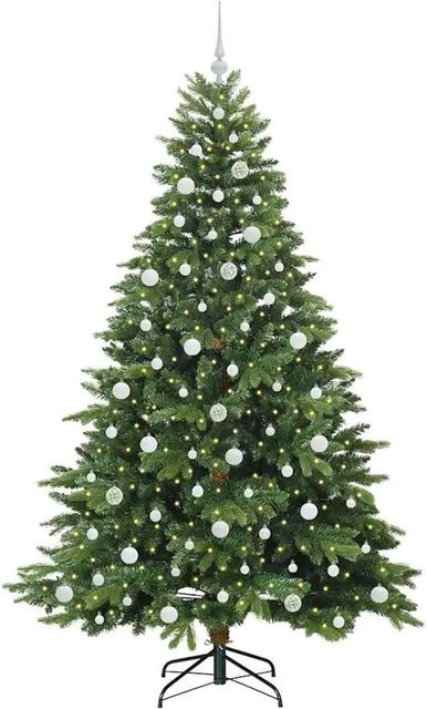 vidaXL Künstlicher Weihnachtsbaum mit 300 warmweißen LEDs in Grün, Höhe: 210 cm, aus PE und PVC - Bild 1