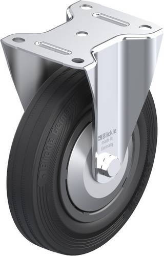 Blickle Bockrolle B-VPP 200R-FA in Schwarz und Grau aus Stahl mit einem Rad-Durchmesser von 200 mm und einer Tragfähigkeit von max. 205 kg - Bild 1