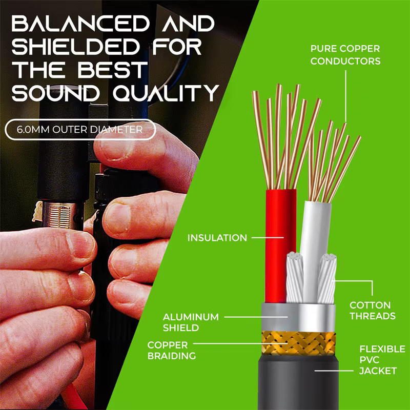 Professionelles XLR 3-Pin Audio-Verlängerungskabel von XLR Männlich zu Weiblich in Orange für Mikrofone, Mixer und Lautsprecher - Bild 4