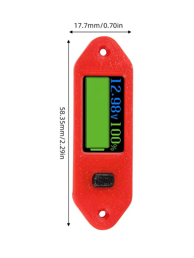 Gaqqee Programmierbares Voltmeter 0,96 Zoll in Rot für Elektrofahrzeuge und Batteriepakete (4–55 V) - Bild 5