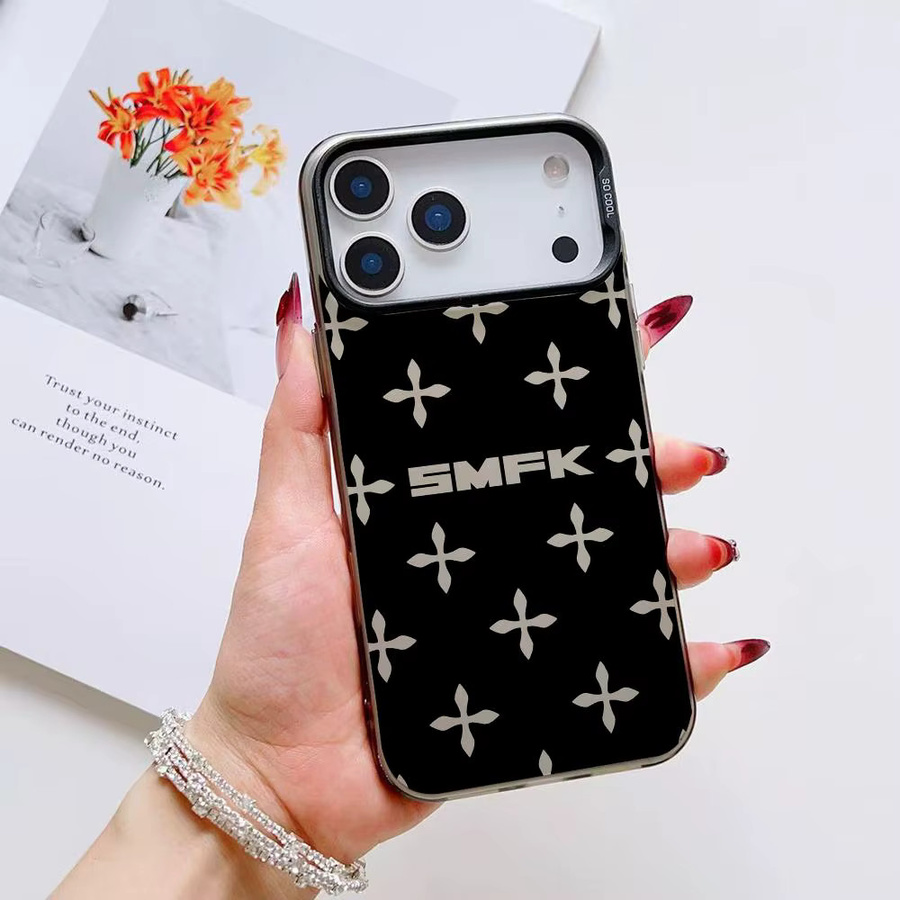S-SMFK Handyhülle für iPhone 11 bis iPhone 17 Air Pro Max, bunt plattiert, rutschfest und Anti-Fingerabdruck-Schutz - Bild 3