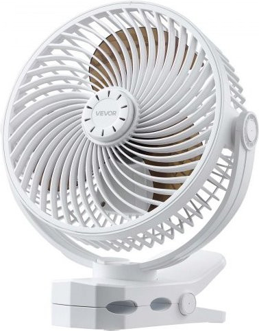 VEVOR Mini Clip-Ventilator mit USB-Anschluss, 3 Geschwindigkeitsstufen und Zirkulationsmodus, Weiß - Bild 1