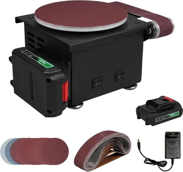 Kkmoon Akku Elektrische Miniatur Schleif- und Polier Maschine 6 Zoll Schwarz - Bild 1