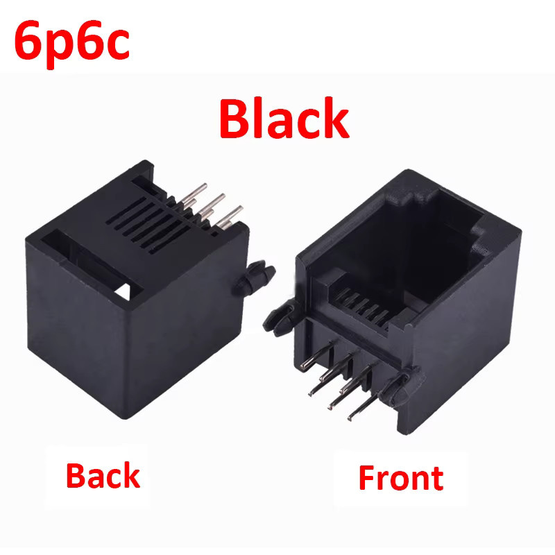 JCD RJ12 6P6C RJ11 PCB Modulare Telefonstecker Buchsen Interface Set in Grau und Weiß - Bild 2