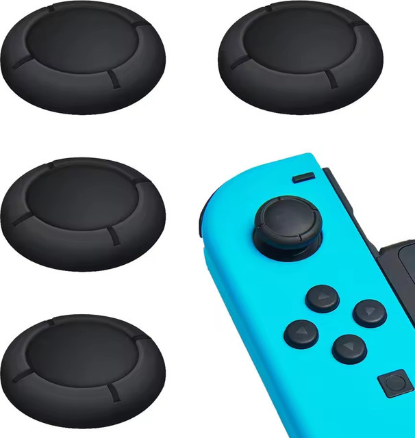 Ersatzkappen für Nintendo Switch, Switch OLED und Switch Lite Controller Joystick 3D Analog Thumbstick Griff Reparaturteile in Schwarz - Bild 1