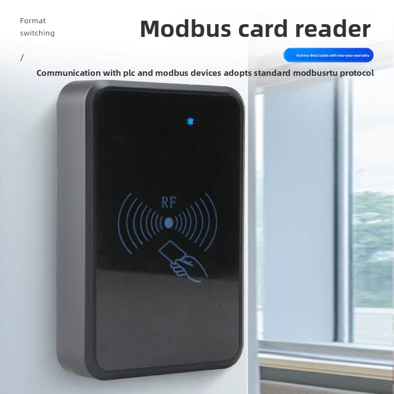 Wasserdichter NFC RFID Kartenleser mit RS485 Modbus RTU Schnittstelle, 13,56MHz/125kHz IC Proximity Leser für PLC, Schwarz - Bild 2