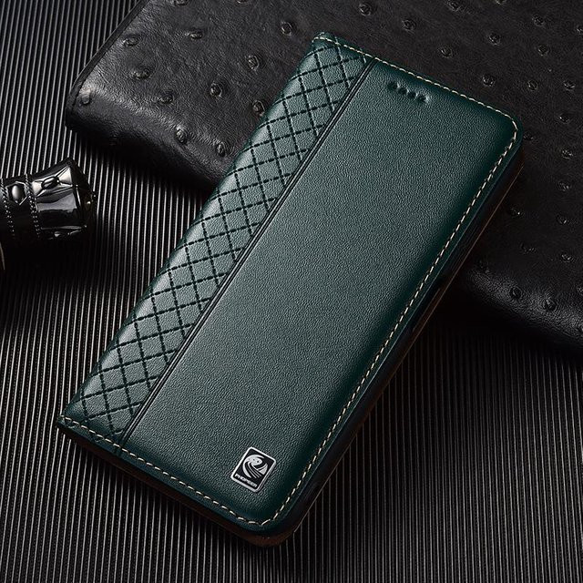 Napa Echtleder Flip Case für Motorola Moto Edge 60 60S 50 40 30 20 Neo Ultra Stylus Fusion Business Handyhülle in Grün - Bild 1
