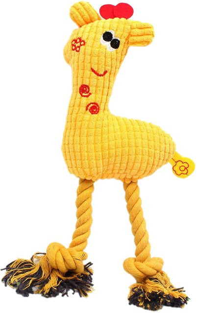 TOMTOP Hund Plüschtier Welpe, Giraffenform, gelb - Bild 1