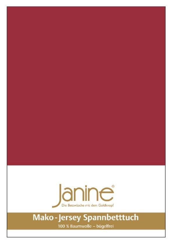 Janine Spannbetttuch aus Mako-Jersey aus 100% Baumwolle, Farbe: Rot, B/T: 90-100 x 190-200 cm - Bild 1