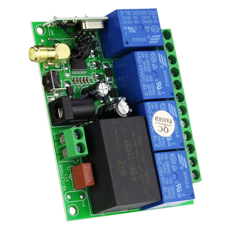 CENTURY AOKE Universal Drahtloser RF Empfänger mit 4-Kanal-Relais Modul für Tor und Garagentoröffner, 110V-220V, 10A - Bild 3