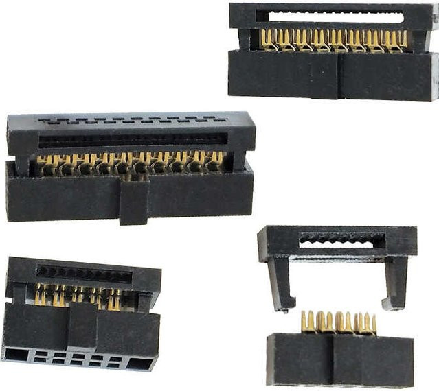 ZSDZFYLLK FC IDC Buchsenleiste 6P-50Pin für 0,635 mm Pitch Flachkabel, Schwarz, 5/10 Stück - Bild 1