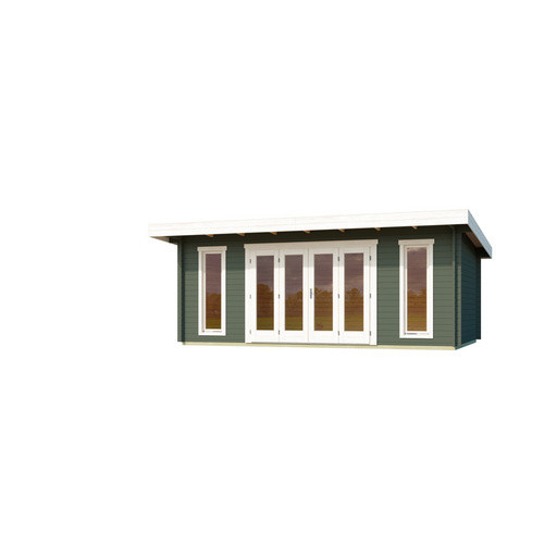 Lasita Maja Gartenhaus Sussex mit Flachdach in Grüngrau, B/H/T: 630 x 239,4 x 470 cm - Bild 3