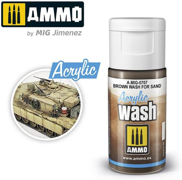 AMMO by MIG Jimenez Acrylic Wash Brown Wash for Sand, Braun - Bild 1