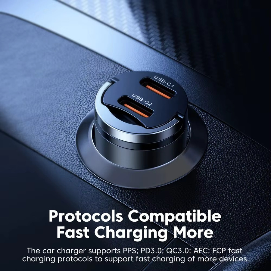 Toocki Mini PD 45 W Auto Ladegerät mit Pull Ring, USB-C Schnellladegerät Adapter in Schwarz für iPhone, Xiaomi, Samsung und Huawei - Bild 4