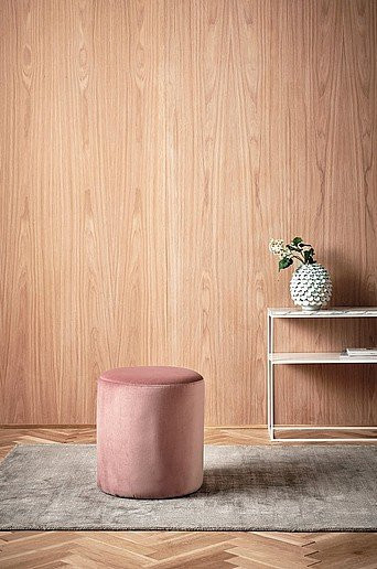 Jotex Pouf TOKYO in Pink mit Samtbezug, Durchmesser: 40 cm - Bild 1