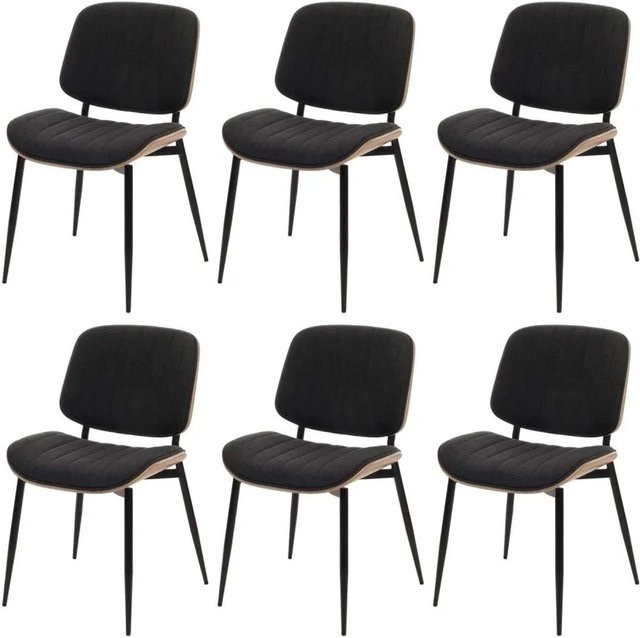 MCW Esszimmerstuhl O44 6er-Set Natur Dunkelgrau modern - Bild 1