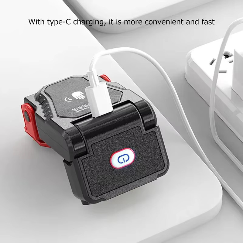 XIWANGFIRE LED-Sensor Scheinwerfer mit USB-Akku, schwarzer Clip-Scheinwerfer für Hut und Kappe mit einstellbarem Winkel für Camping und Arbeit - Bild 4