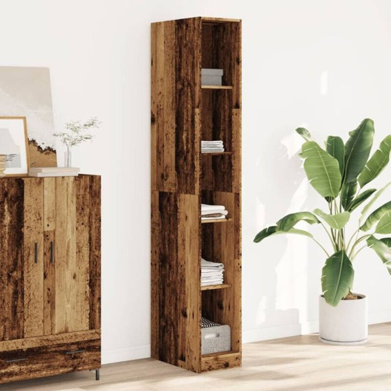 Vidaxl Kleiderschrank in Altholz-Optik Braun im Landhaus- und Industrial-Stil aus Holzwerkstoff, B/T/H: 30 x 50 x 200 cm - Bild 1