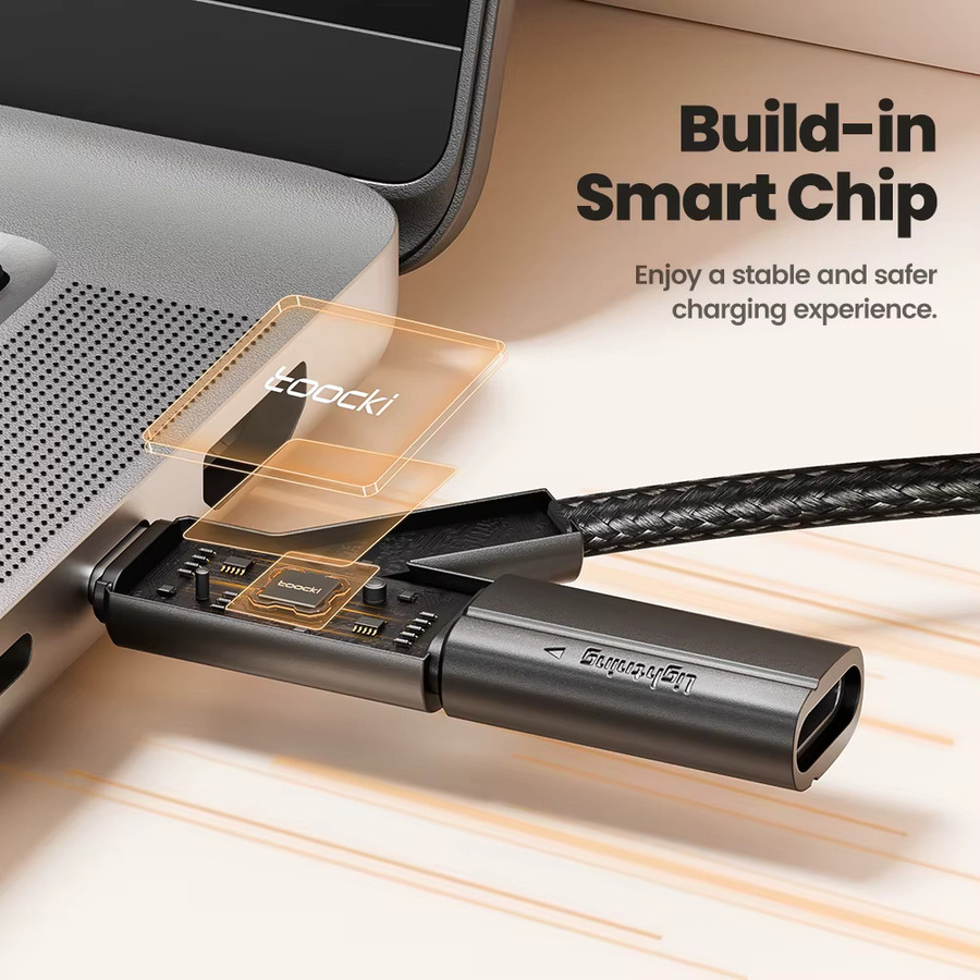Toocki 2-in-1 USB-C auf Lightning Ladekabel mit OTG-Adapter, PD 60W Schnellladekabel für iPhone und Android, Schwarz - Bild 2