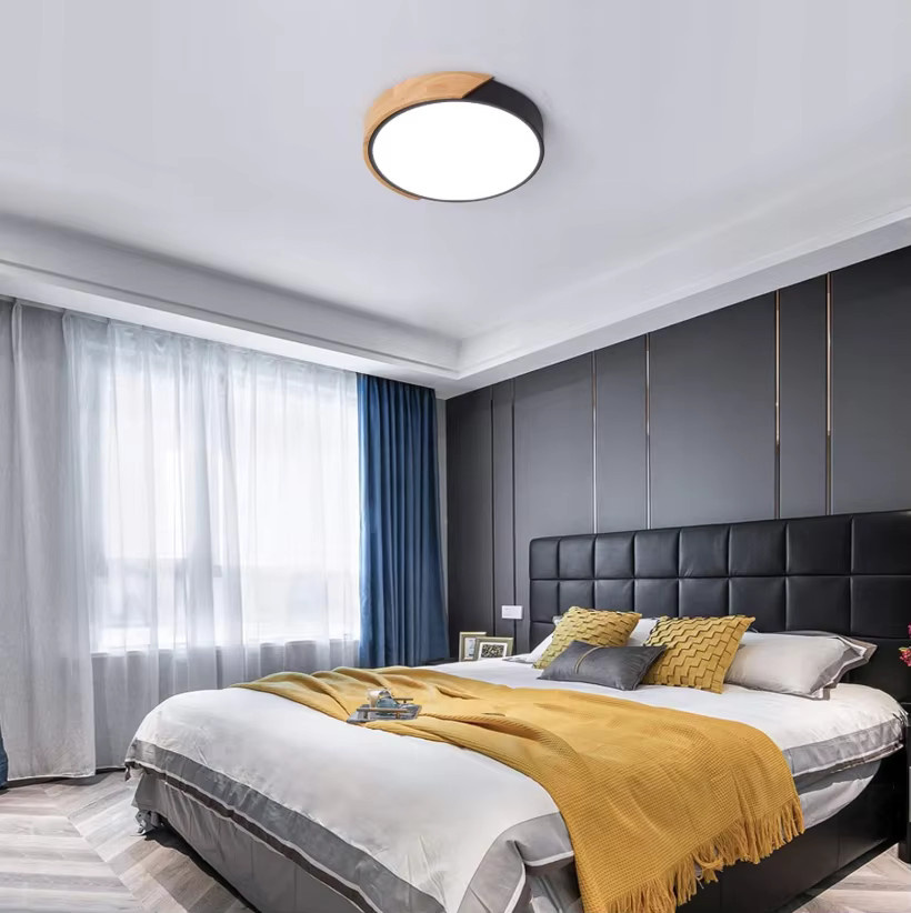 Riserva LED-Deckenleuchte aus Holz, runde Deckenlampe mit Fernbedienung, stufenlos dimmbar, 43W, Durchmesser: 30 cm - Bild 5