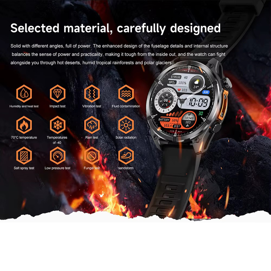 VALDUS VD40 Pro Smartwatch für Männer in Schwarz mit AMOLED Display, Kompass, SOS-Funktion, Anruf-Funktion, ChatAI-GPT und Herzfrequenzmessung - Bild 4