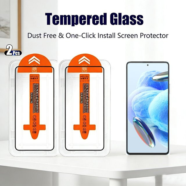 2 Stück Xiaomi HD Displayschutzfolie aus gehärtetem Glas für Redmi 13 13C 13R 13x 12C 12 und Redmi Note 12 Turbo Note 13 Pro, transparent - Bild 1
