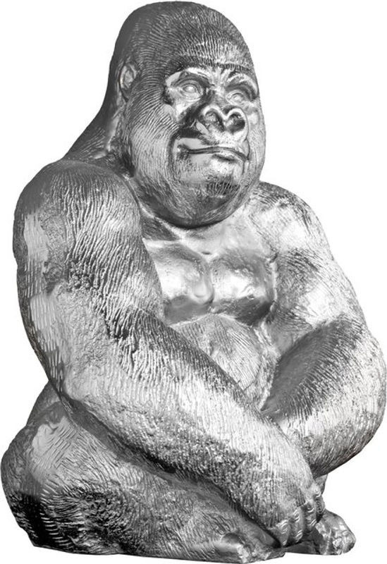 riess-ambiente Gorillafigur KONG silberne Metall Skulptur handgefertigt Höhe: 40 cm - Bild 1