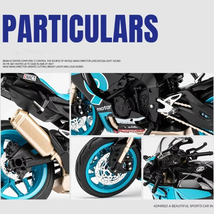 Caipo Yamaha R1M Motorrad Modell, 1:12, Metall, Blau - Bild 5