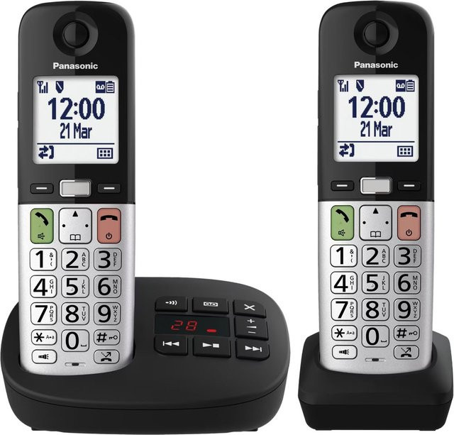 Panasonic KX-TGU432EXB Schnurlostelefon mit Anrufbeantworter in Schwarz mit großen Tasten und Anrufblockierfunktion - Bild 1