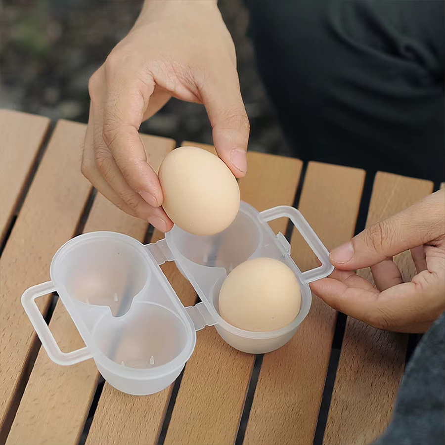 Shunmaii Eierbox mit Griff und Snap-Lid, transparenter Eierbehälter mit 2 Gittern zum sicheren Aufbewahren für Camping und Picknick - Bild 2