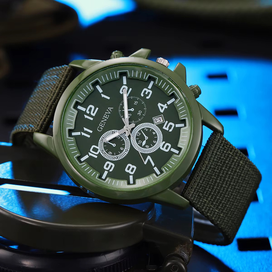 yolako Armbanduhr, Quarz, Textil/NATO, Schwarz, Herren - Bild 2