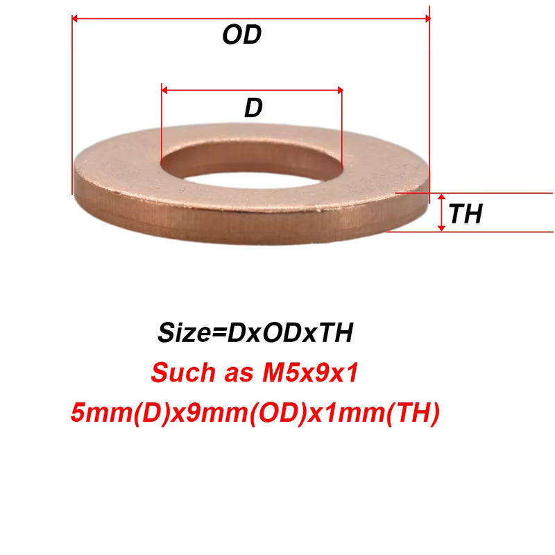 Chap Codie Kupferdichtungen als Ölsumpfstopfen-Dichtung und Ventil-Abstandshalter, flache Metall-O-Ringe, Farbe: Messing/Kupfer, M10 x 14 mm - Bild 2