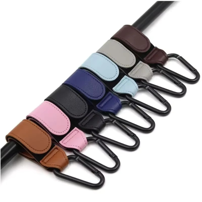 Drehbare Kinderwagen Organizer Haken aus Leder mit 360 Grad Rotation für Kinderwagen Zubehör - Bild 2