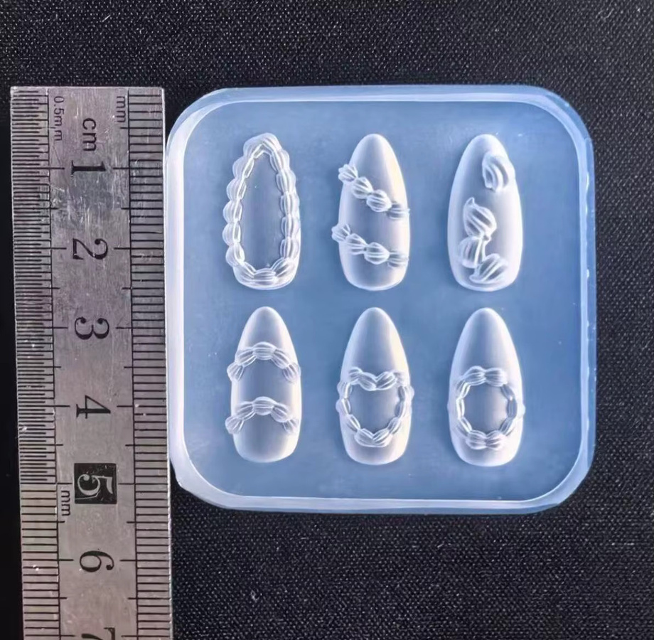MAFANAILS Nagelform Kuchen Creme Spitze Herz Silikon, Transparente Maniküre Schablonen - Bild 2