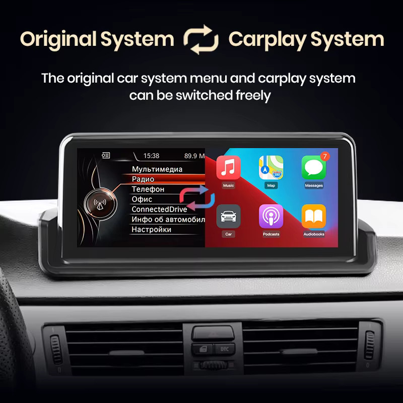 Junsun Multimedia Player mit Linux System für BMW 3er E90 E91 E92 E93, Drahtloses CarPlay und Android Auto mit IPS Touchscreen, Schwarz - Bild 3
