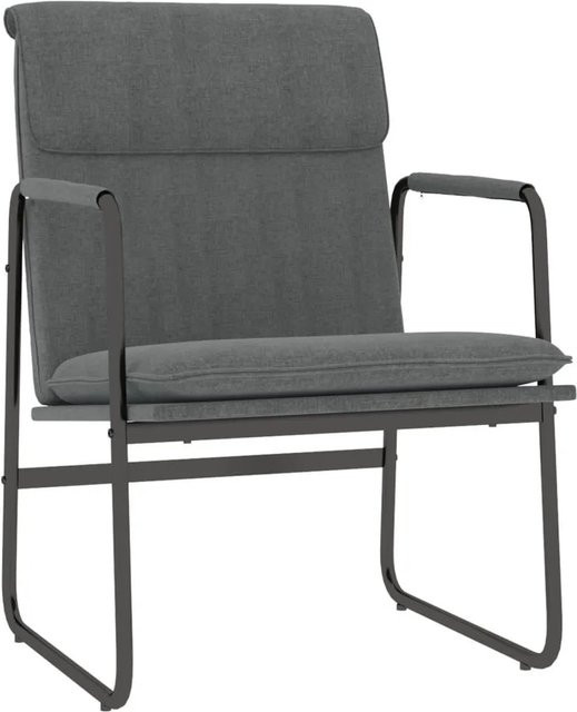 vidaXL Loungesessel Dunkelgrau mit Stoffbezug und Metallrahmen B/T/H: 55 x 64 x 80 cm - Bild 1