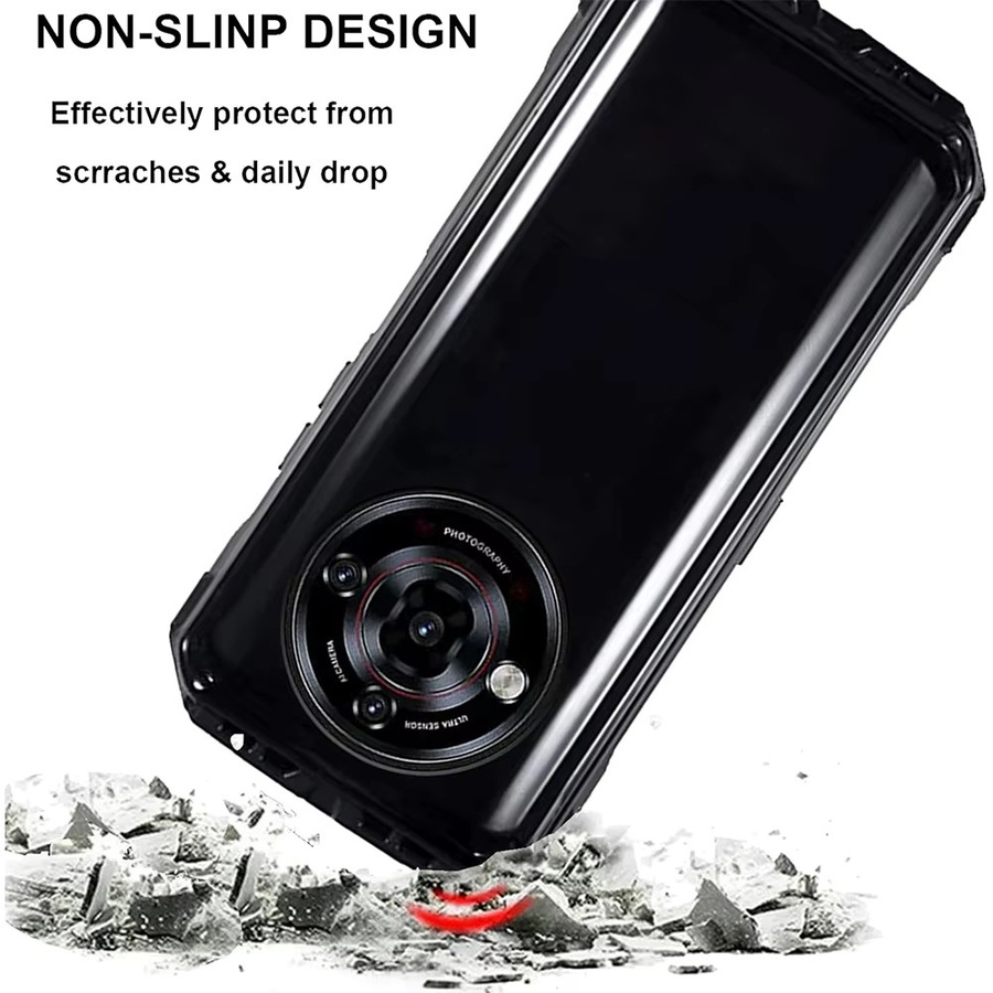 2-in-1 Displayschutz für DOOGEE S118 Pro: Gehärtetes Glas und Silikonhülle in Schwarz - Bild 3