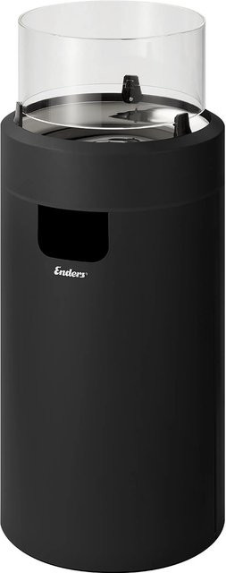 Enders Feuerstelle Nova LED M Gas-Feuerstelle in Black-Chrome mit Ambientebeleuchtung und Glas-Zylinder - Bild 1