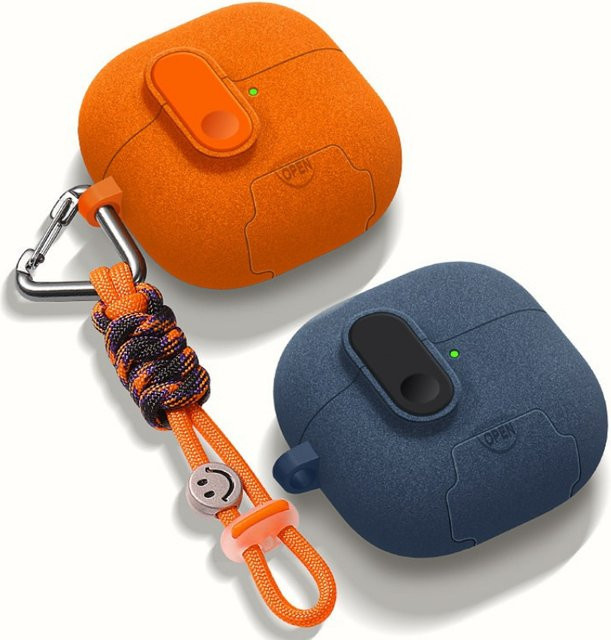 Magnetische TPU-Schutzhülle für Huawei FreeBuds 7i 6i Pro5 Pro3 FreeClip2 in Orange mit Haken - Bild 1