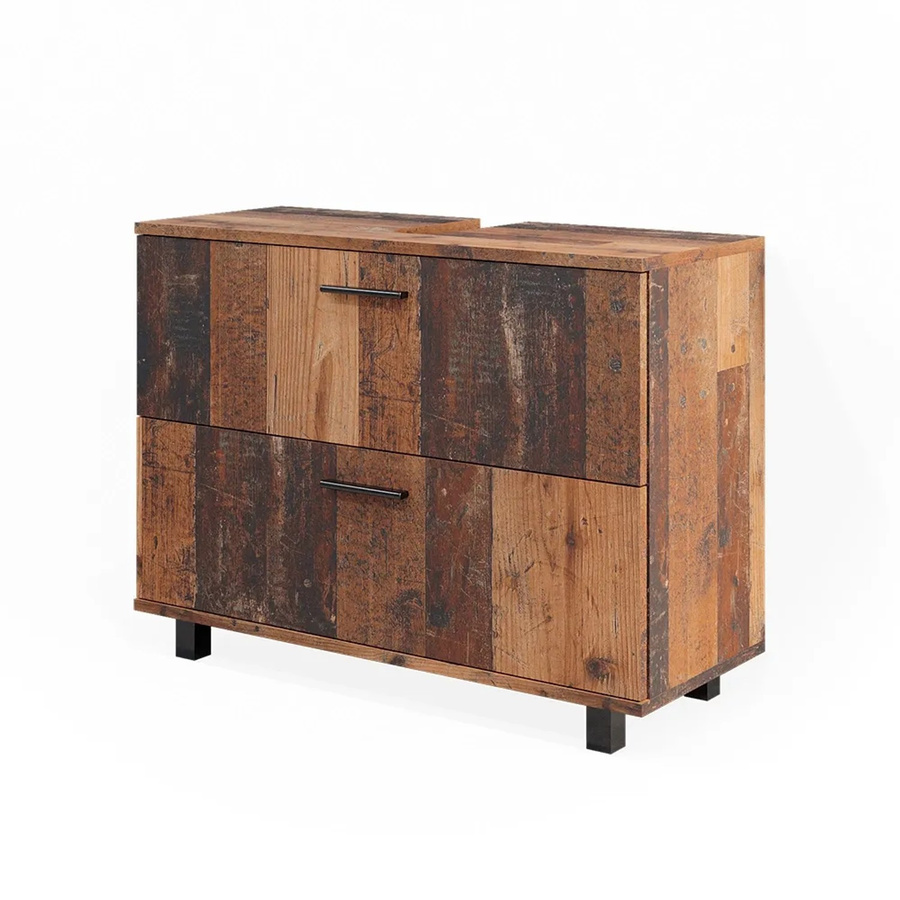 Vicco Waschtischunterschrank Ilias Old Style in Eiche Brown mit 2 Schubladen, B/T/H: 80 x 61 x 23,55 cm - Bild 3