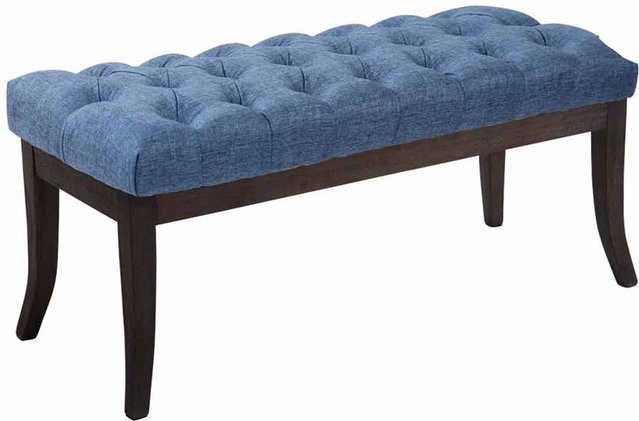 TPFLiving Sitzbank Romeo Chesterfield in Blau mit Stoffbezug - Bild 1