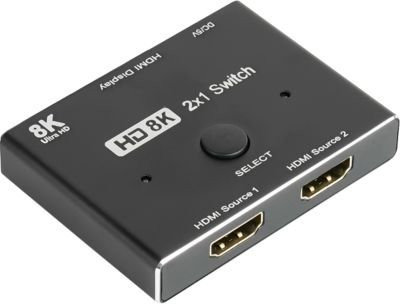 Good Connections HDMI 2.1 Splitter 2-fach direktional bis 8K in Schwarz inklusive USB-Kabel - Bild 1