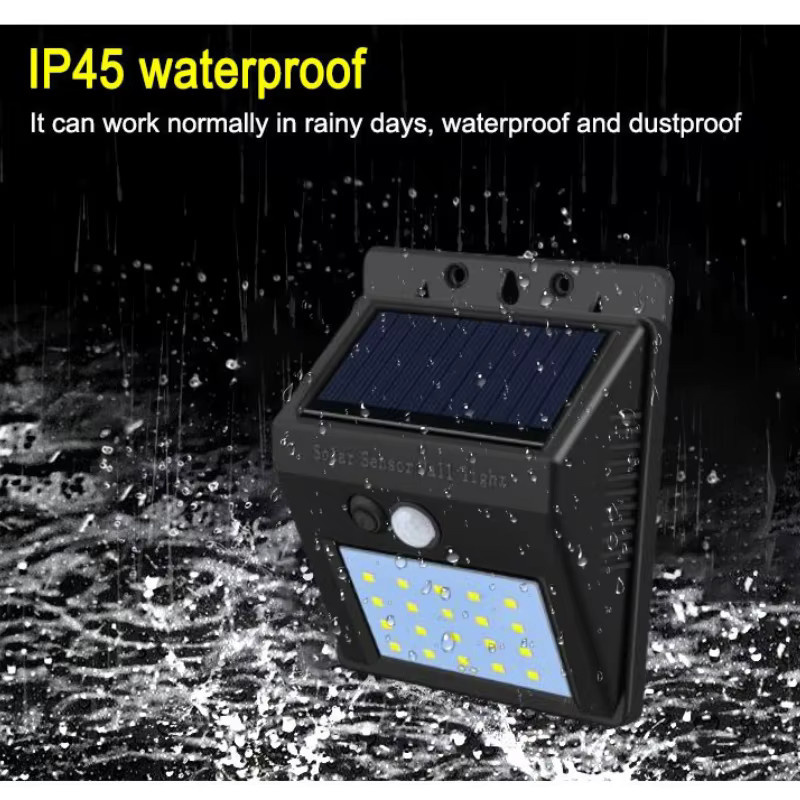 ATcomm LED Solar Wandleuchte mit PIR Bewegungssensor in Schwarz für Garten und Terrasse - Bild 4