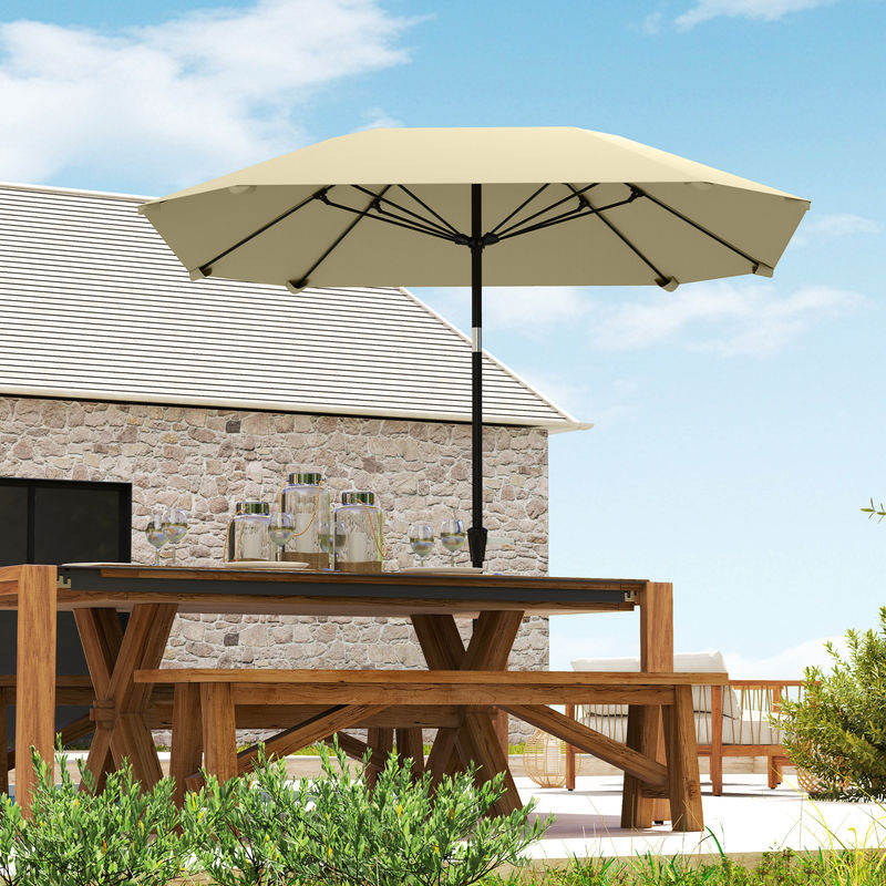 Outsunny Sonnenschirm aus Aluminium und Polyester in Beige, B/H/T: 233 x 240 x 233 cm - Bild 2