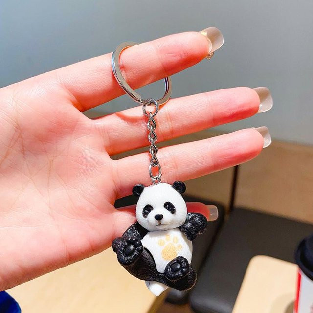 Panda Anhänger Schlüsselanhänger, weiß, Unisex - Bild 1